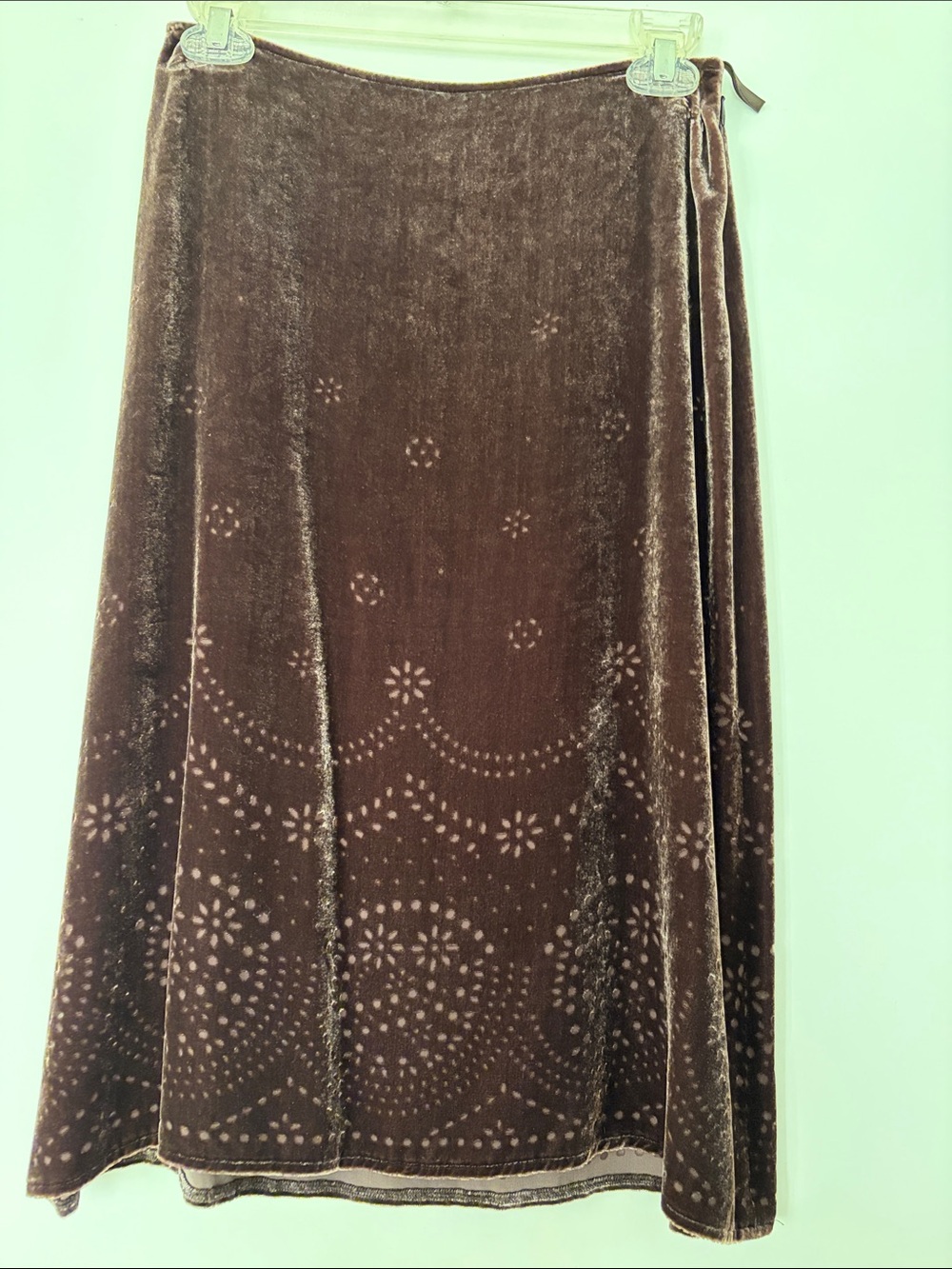 The Limited Silk Velvet Burnout Floral Midi Skirt Sz 4 Y2K